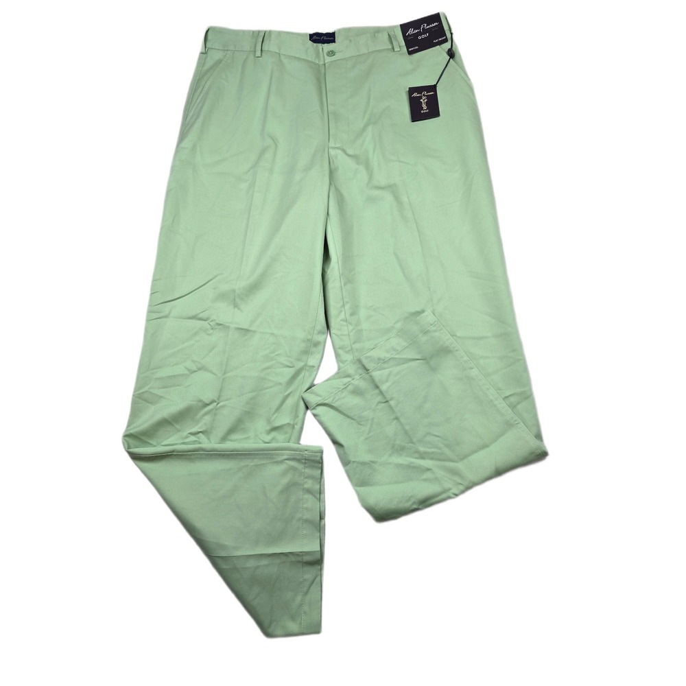 Alan Flusser Golf Pants Mens 38x32 Green Cotton Blend Flat Front new